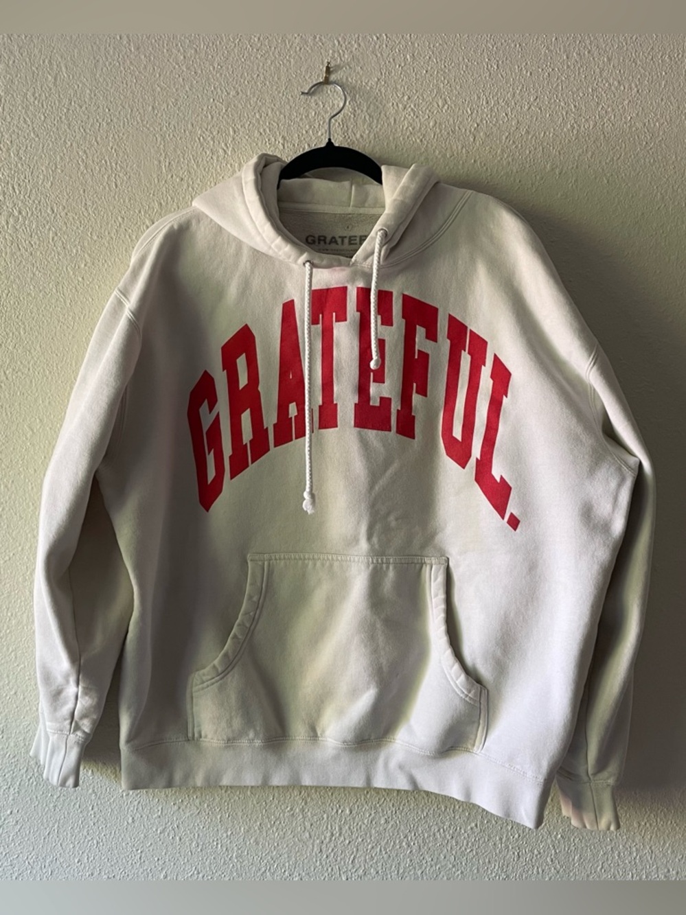 Grateful Hoodie Sweatshirt Men’s Large White Pullover USA Made Graphic